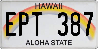 HI license plate EPT387