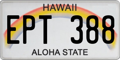 HI license plate EPT388