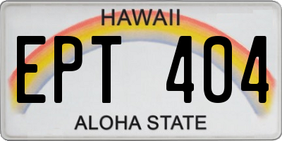 HI license plate EPT404