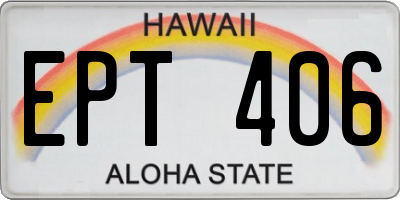 HI license plate EPT406