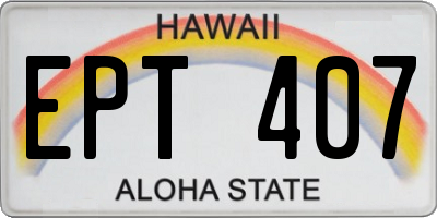 HI license plate EPT407