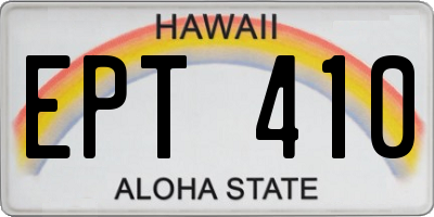 HI license plate EPT410