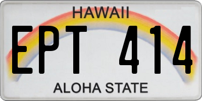 HI license plate EPT414