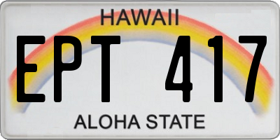HI license plate EPT417