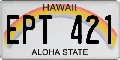 HI license plate EPT421