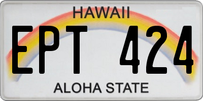 HI license plate EPT424