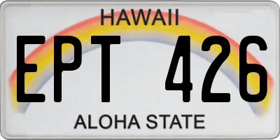 HI license plate EPT426
