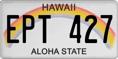 HI license plate EPT427
