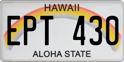 HI license plate EPT430