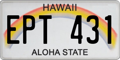 HI license plate EPT431