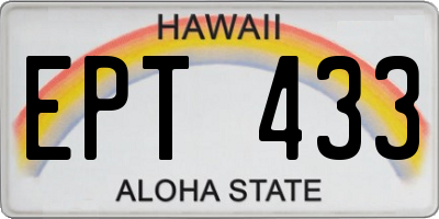 HI license plate EPT433