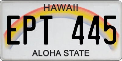 HI license plate EPT445