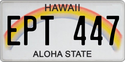 HI license plate EPT447