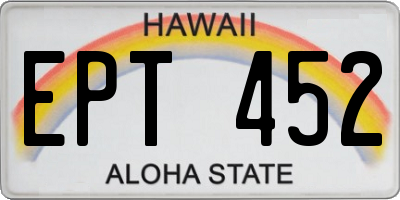 HI license plate EPT452