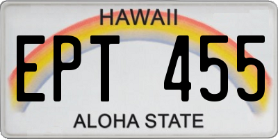 HI license plate EPT455