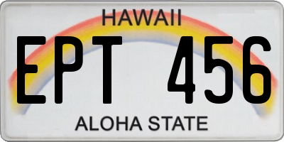 HI license plate EPT456