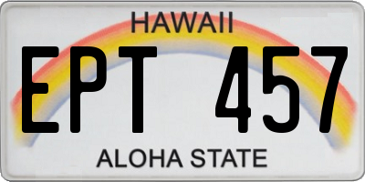 HI license plate EPT457