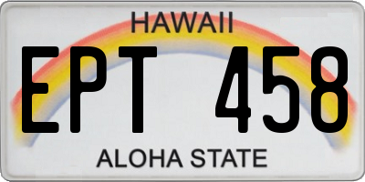 HI license plate EPT458