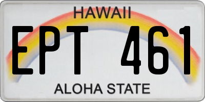 HI license plate EPT461
