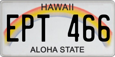 HI license plate EPT466
