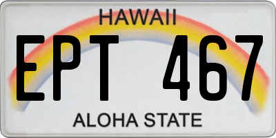 HI license plate EPT467