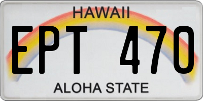 HI license plate EPT470