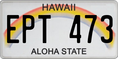 HI license plate EPT473