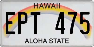 HI license plate EPT475