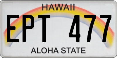 HI license plate EPT477