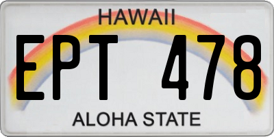 HI license plate EPT478