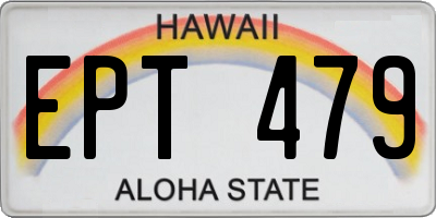 HI license plate EPT479