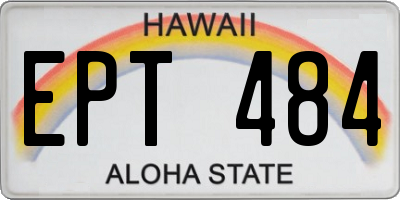 HI license plate EPT484