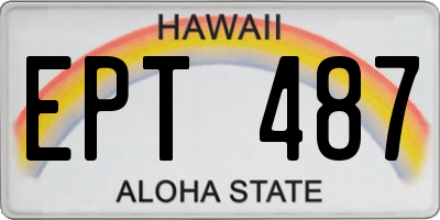 HI license plate EPT487