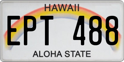 HI license plate EPT488