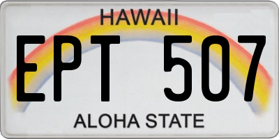 HI license plate EPT507