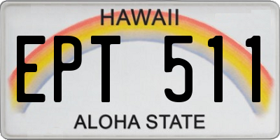 HI license plate EPT511