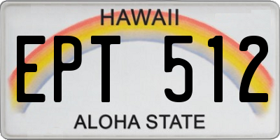 HI license plate EPT512