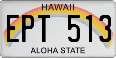 HI license plate EPT513