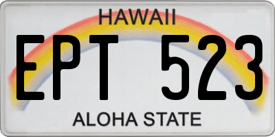 HI license plate EPT523