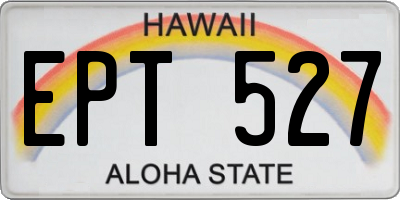 HI license plate EPT527