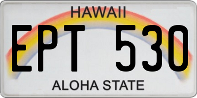 HI license plate EPT530
