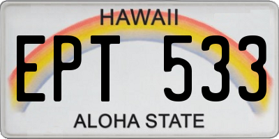 HI license plate EPT533