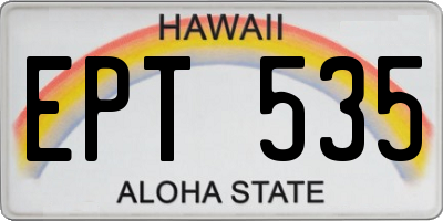 HI license plate EPT535