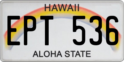HI license plate EPT536