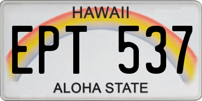 HI license plate EPT537
