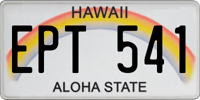 HI license plate EPT541
