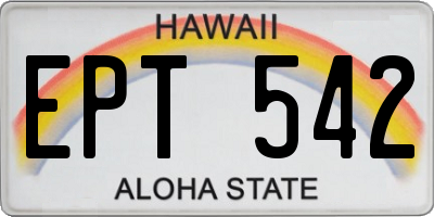 HI license plate EPT542