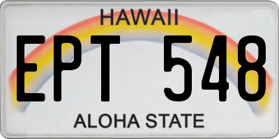 HI license plate EPT548