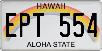 HI license plate EPT554