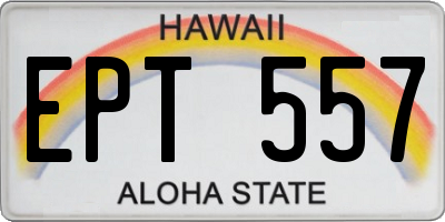 HI license plate EPT557